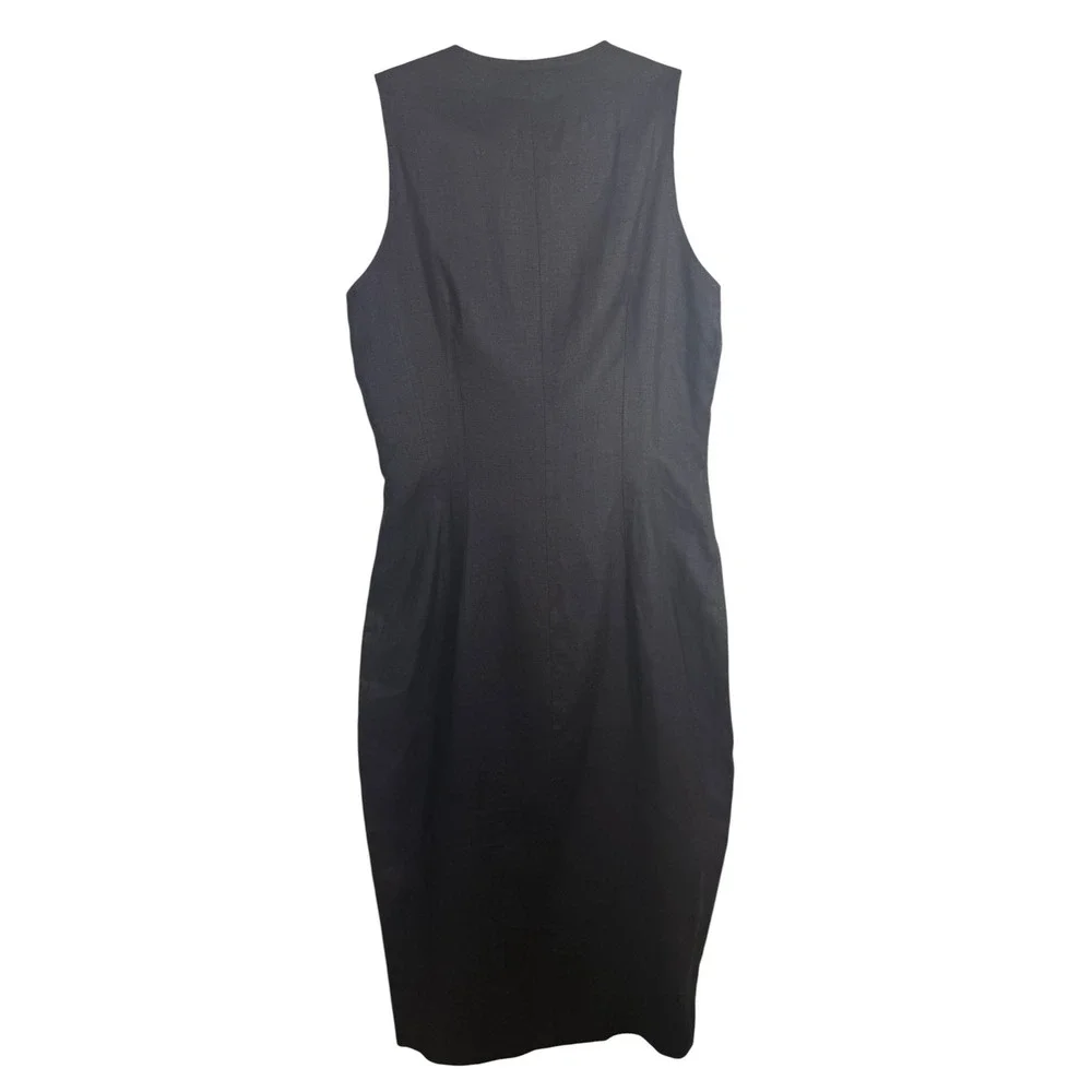 Finity 100% Linen Lined Sleeveless Black Dress Vintage - Picture 3 of 7